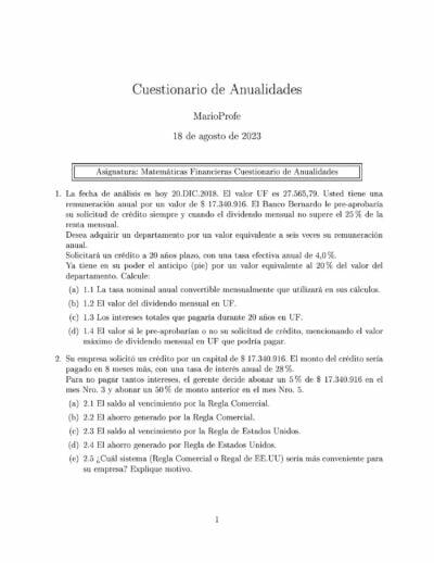 Ejercicios Resueltos de Anualidades Guía 14 MarioProfe