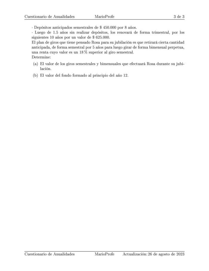 Ejercicios Resueltos de Anualidades Guía C 18 MarioProfe