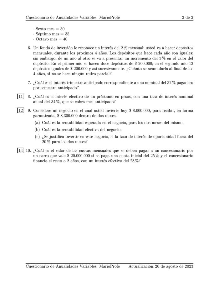 Ejercicios Resueltos de Anualidades Variables Guía B 02