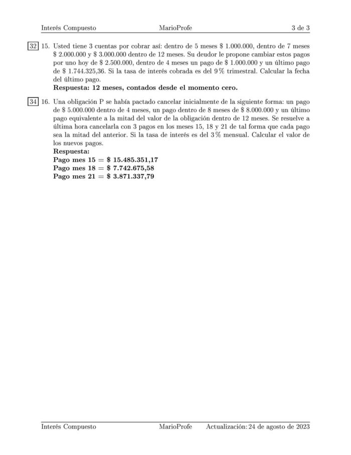 Ejercicios Resueltos de Interés Compuesto Guía C 10 MarioProfe