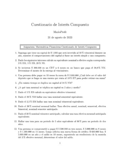 Guía de Interés Compuesto: Guía A 15 MarioProfe