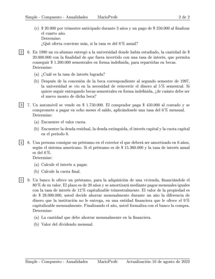 Ejercicios Resueltos de Interés Simple Guía 02: B MarioProfe