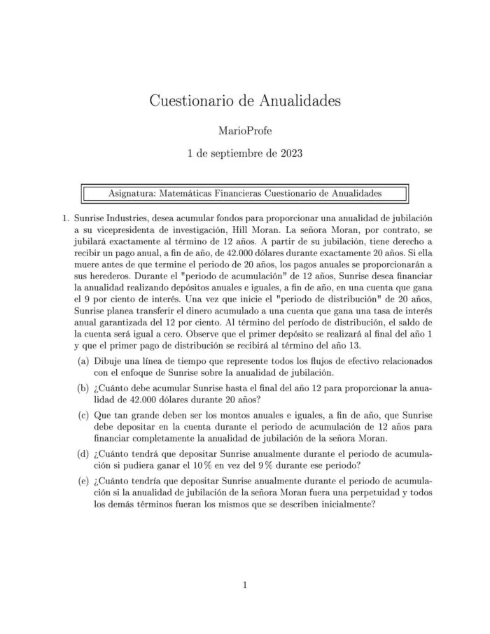 Ejercicios Resueltos de Anualidades Guía 22 MarioProfe