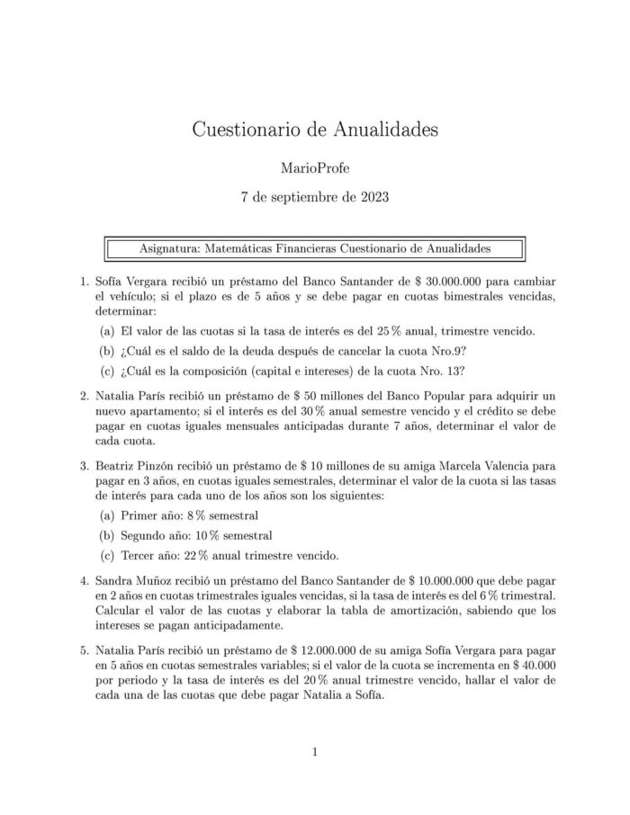 Ejercicios Resueltos de Anualidades Guía A 26 MarioProfe