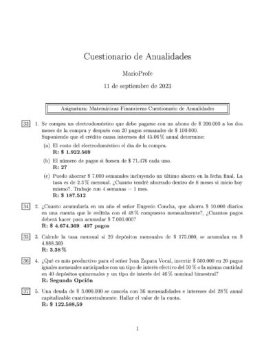 Ejercicios Resueltos de Anualidades Guía A 27 MarioProfe