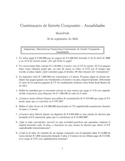 Ejercicios Resueltos de Anualidades Guía A 31 MarioProfe