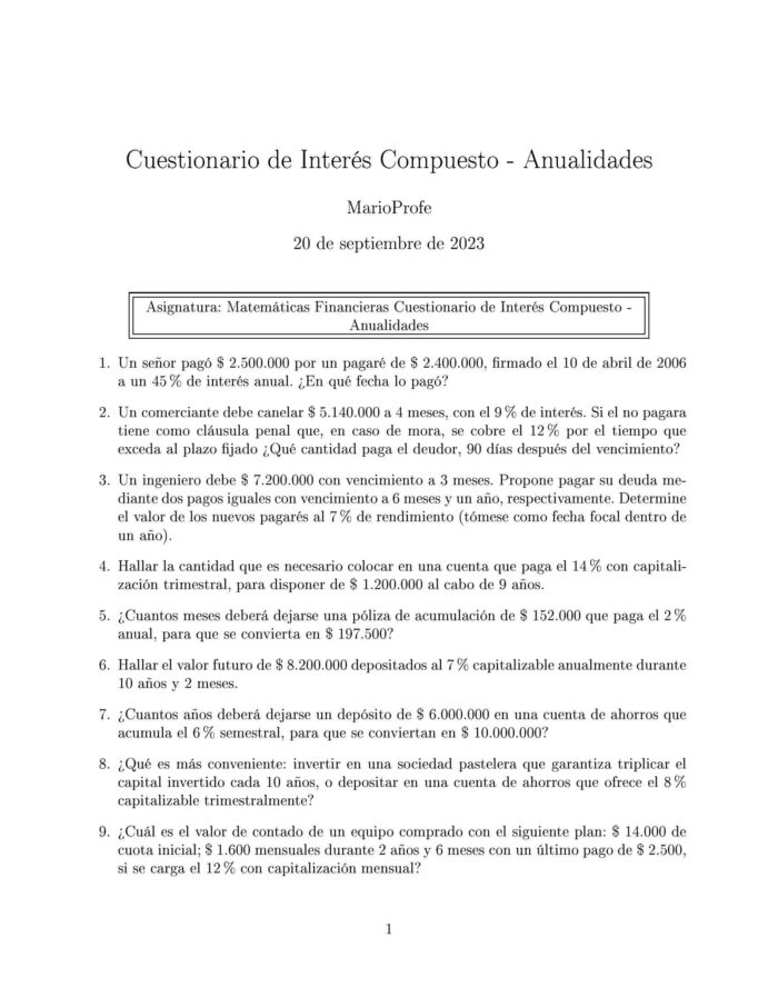 Ejercicios Resueltos de Anualidades Guía A 31 MarioProfe