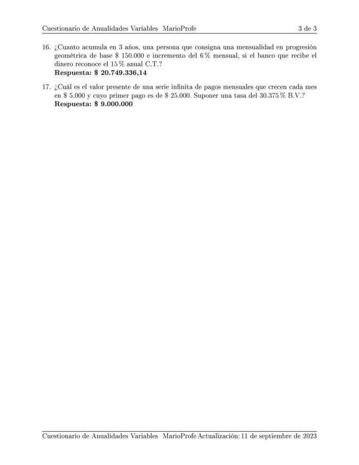 Ejercicios Resueltos de Anualidades Variables Guía C 07 MarioProfe