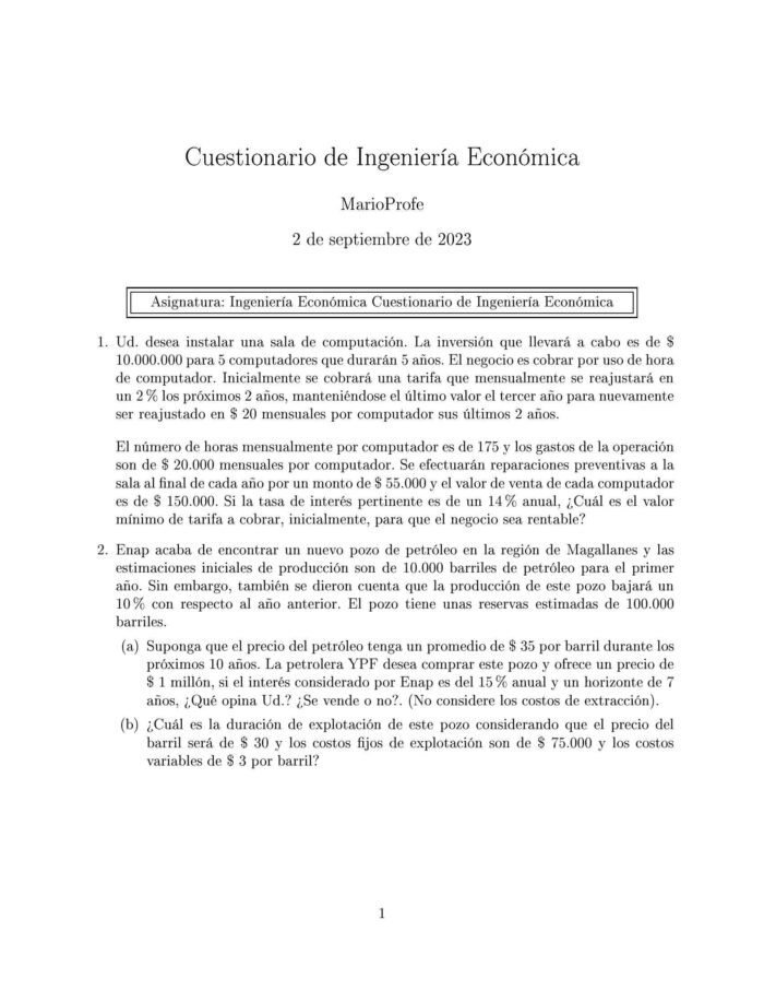 Ejercicios Resueltos de Ingeniería Económica Guía 03 MarioProfe