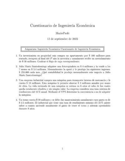 Ejercicios Resueltos de Ingeniería Económica Guía 04 MarioProfe
