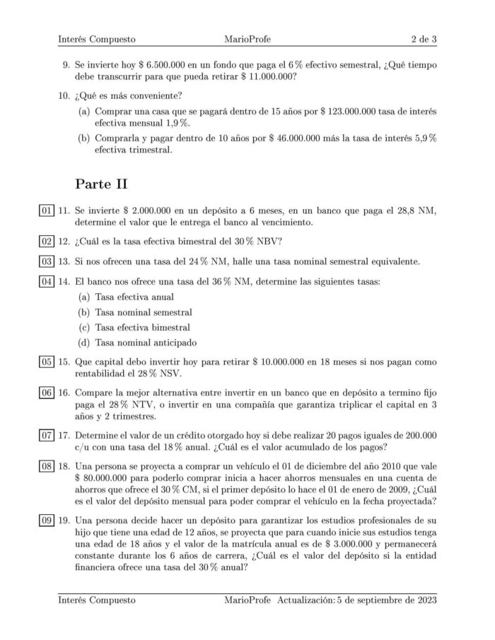 Ejercicios Resueltos de Interés Compuesto Guía B 18 MarioProfe