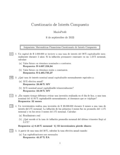 Ejercicios Resueltos de Interés Compuesto Guía A 19 MarioProfe