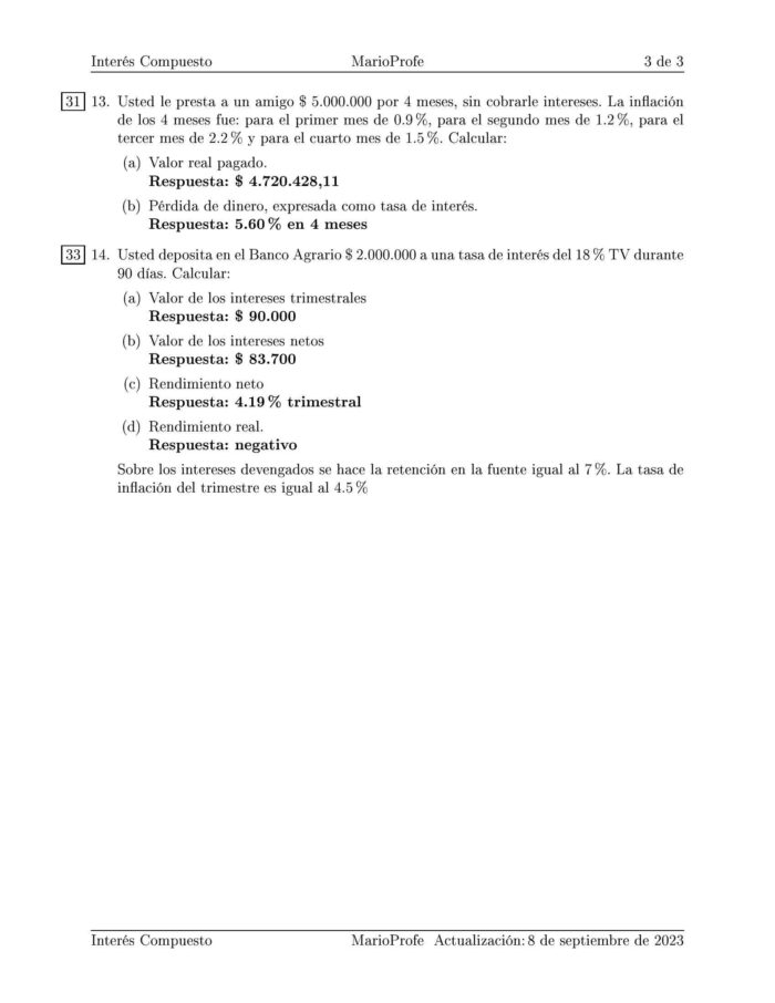 Ejercicios Resueltos de Interés Compuesto Guía C 19 MarioProfe