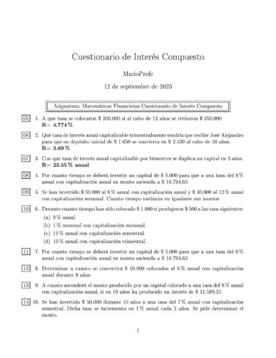 Ejercicios Resueltos de Interés Compuesto Guía 22 MarioProfe