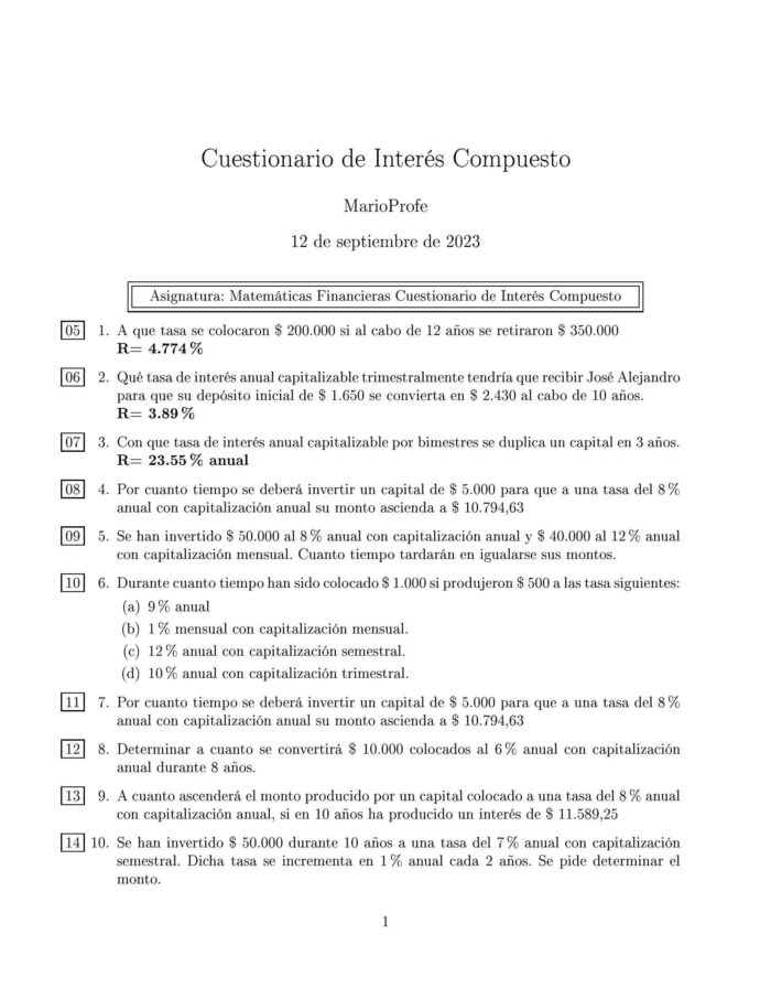 Ejercicios Resueltos de Interés Compuesto Guía 22 MarioProfe