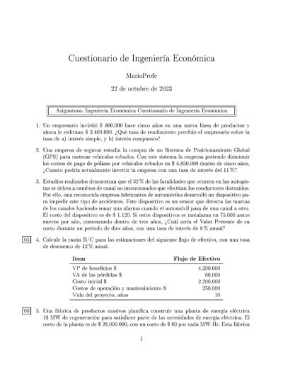 Ejercicios Resueltos de Ingeniería Económica Guía A 09 MarioProfe