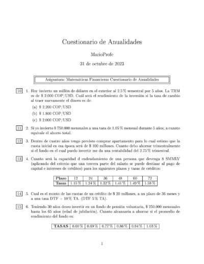 Ejercicios Resueltos de Anualidades Guía A 40 MarioProfe