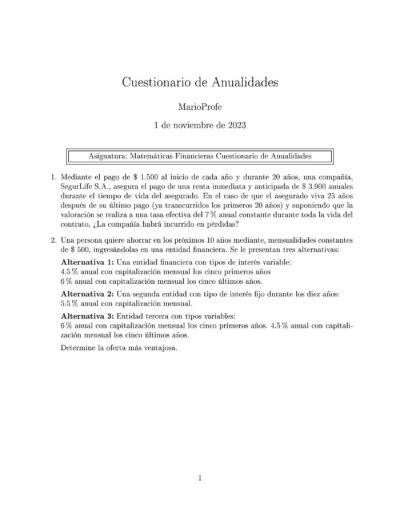 Ejercicios Resueltos de Anualidades Guía 41 MarioProfe
