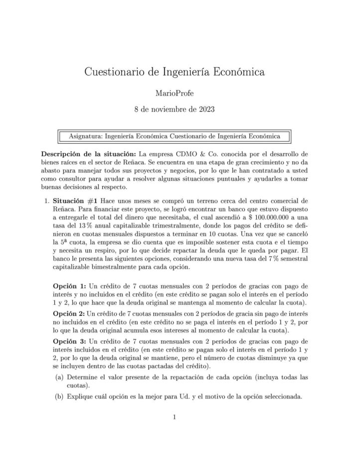 Ejercicios Resueltos de Ingeniería Económica Guía A 16 MarioProfe