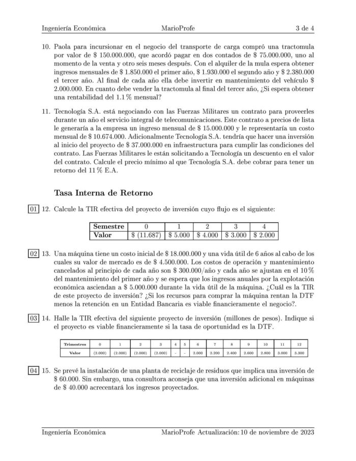 Ejercicios Resueltos de Ingeniería Económica Guía C 17 MarioProfe