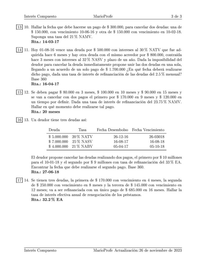 Ejercicios Resueltos de Interés Compuesto Guía C 31 MarioProfe