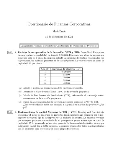 Ejercicios Resueltos de Finanzas Corporativas Guía A 03 MarioProfe
