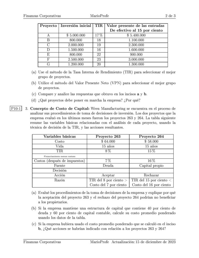 Ejercicios Resueltos de Finanzas Corporativas Guía B 03 MarioProfe