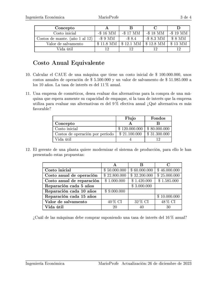 Ejercicios Resueltos de Ingeniería Económica Guía C 19 MarioProfe