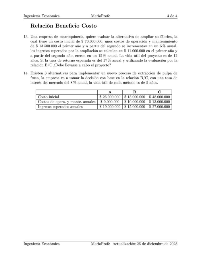 Ejercicios Resueltos de Ingeniería Económica Guía D 19 MarioProfe