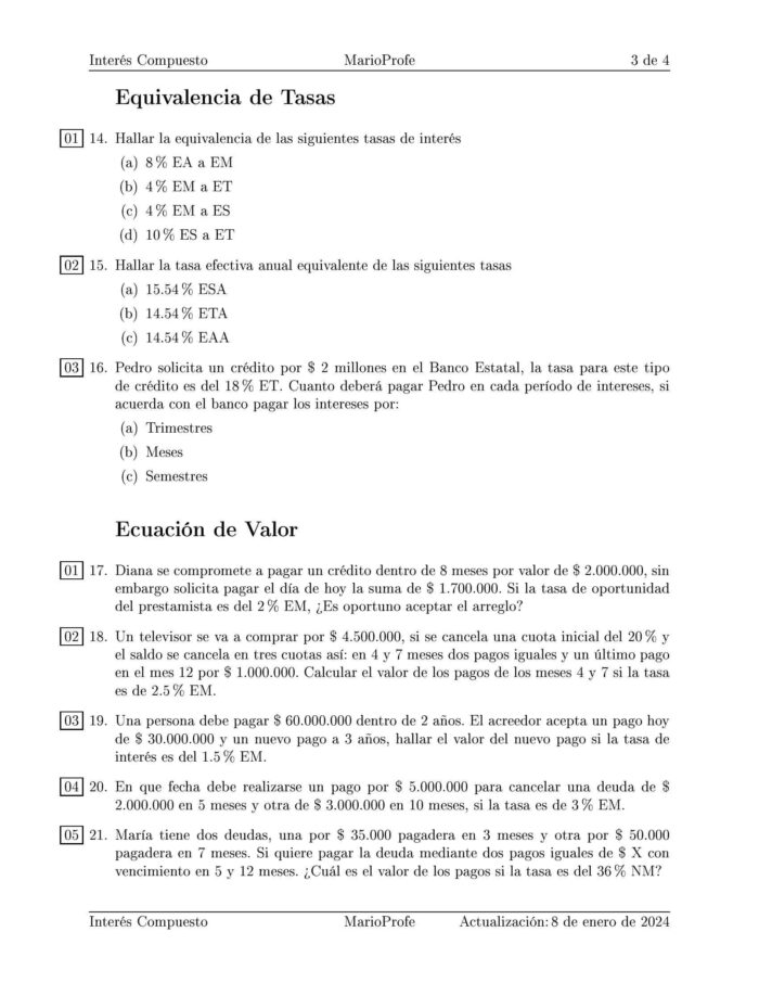 Ejercicios Resueltos de Interés Compuesto Guía C 35 MarioProfe