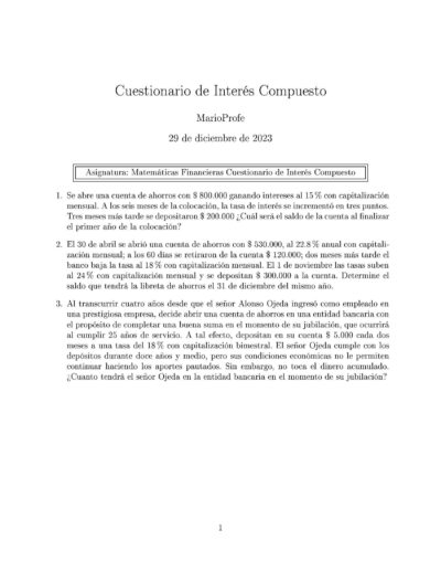 Ejercicios Resueltos de Interés Compuesto Guía 36 MarioProfe