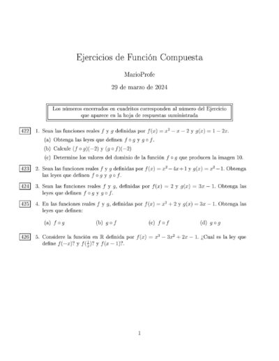 Ejercicios Resueltos de Función Compuesta MarioProfe