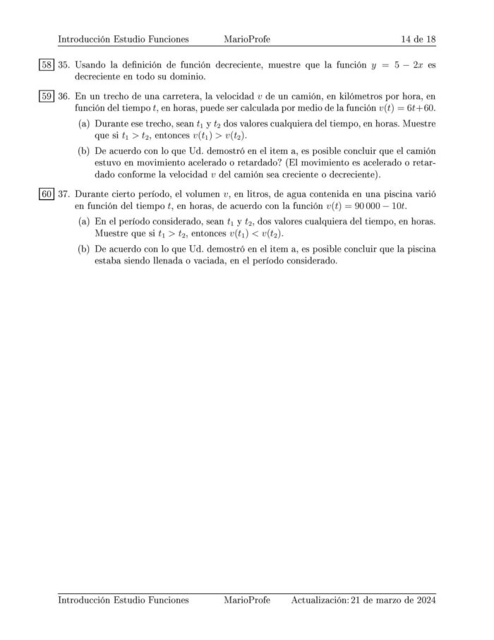 Ejercicios Resueltos de Introducción al Estudio de las Funciones: Guía 14 MarioProfe