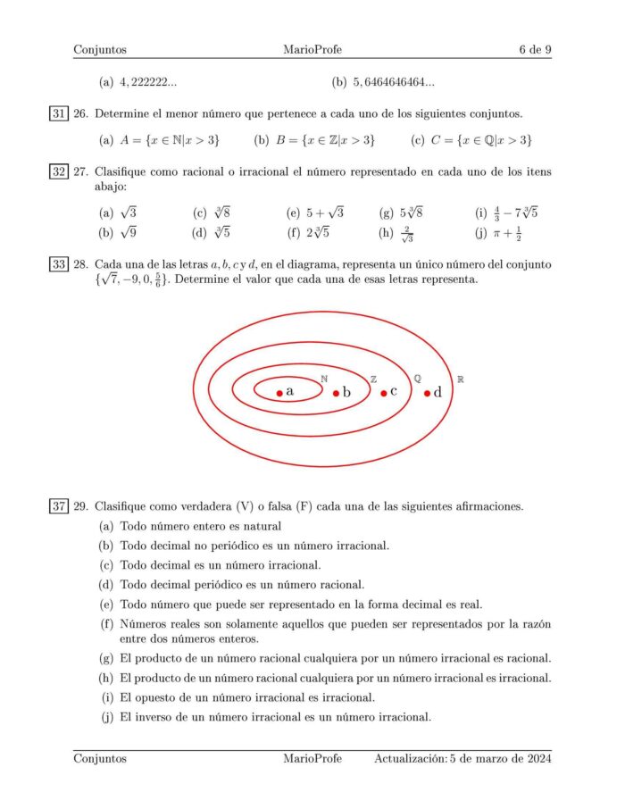 Ejercicios Resueltos de Conjuntos: Guía F MarioProfe