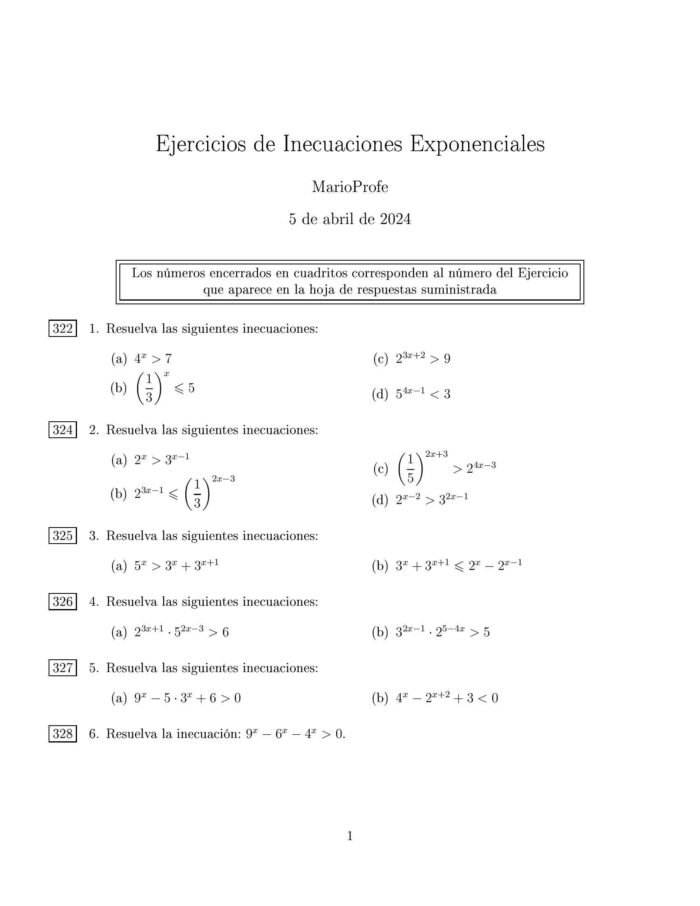 Ejercicios Resueltos de Inecuaciones Exponenciales Logarítmicas MarioProfe