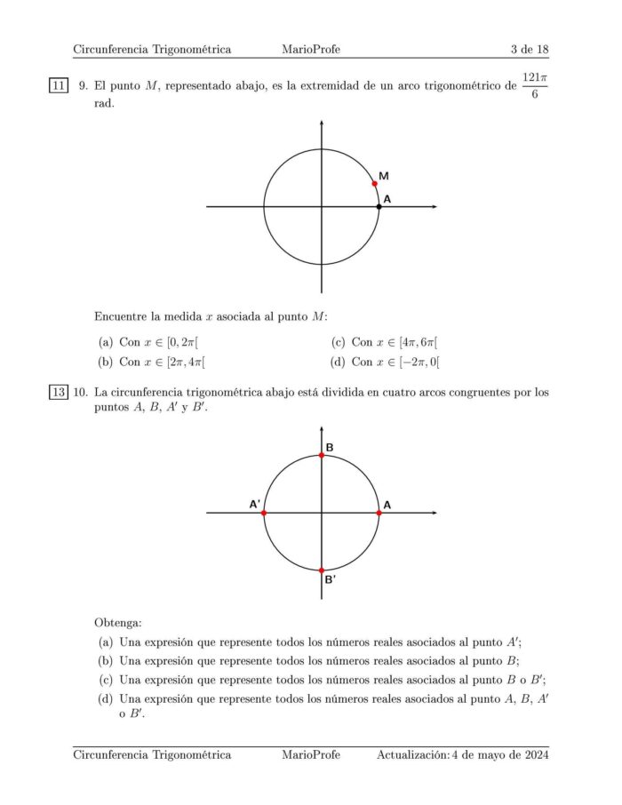 Ejercicios Resueltos de Circunferencia Trigonométrica: Guía 3 MarioProfe