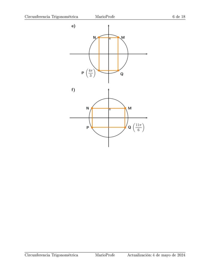 Ejercicios Resueltos de Circunferencia Trigonométrica: Guía 6 MarioProfe