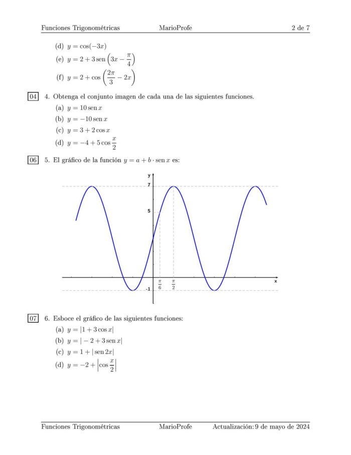 Ejercicios Resueltos de Funciones Trigonométricas: Guía 2 MarioProfe