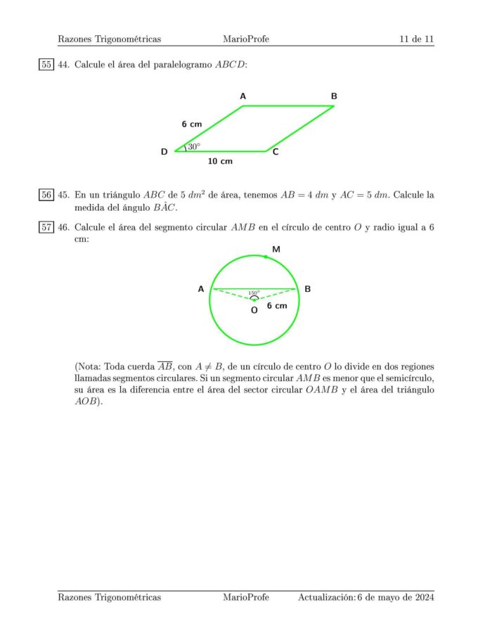 Ejercicios Resueltos de Otras Razones Trigonométricas: Guía 11 MarioProfe