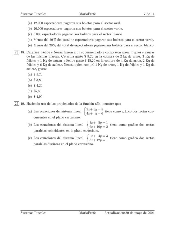 Ejercicios Resueltos de Sistemas Lineales y Determinantes: Guía 7 MarioProfe