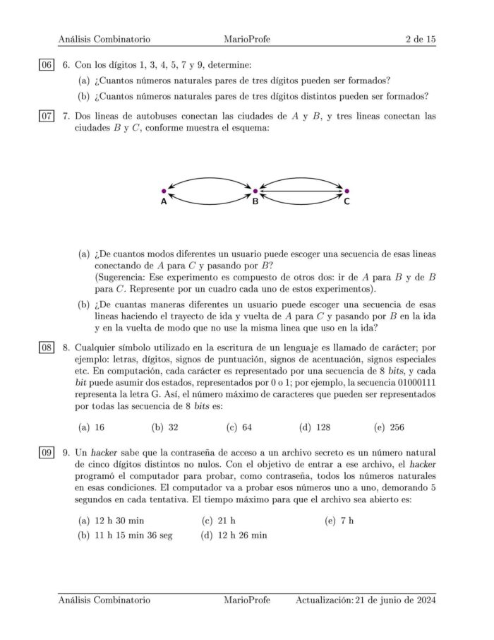 Ejercicios Resueltos de Análisis Combinatorio Guía 2 MarioProfe