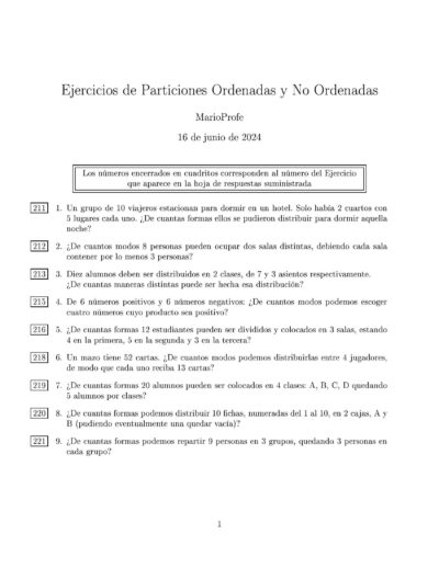 Ejercicios Resueltos de Particiones Ordenadas y No Ordenadas MarioProfe