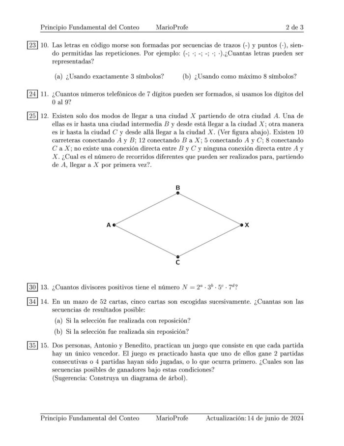 Ejercicios Resueltos de Principio Fundamental del Conteo Guia 2 MarioProfe