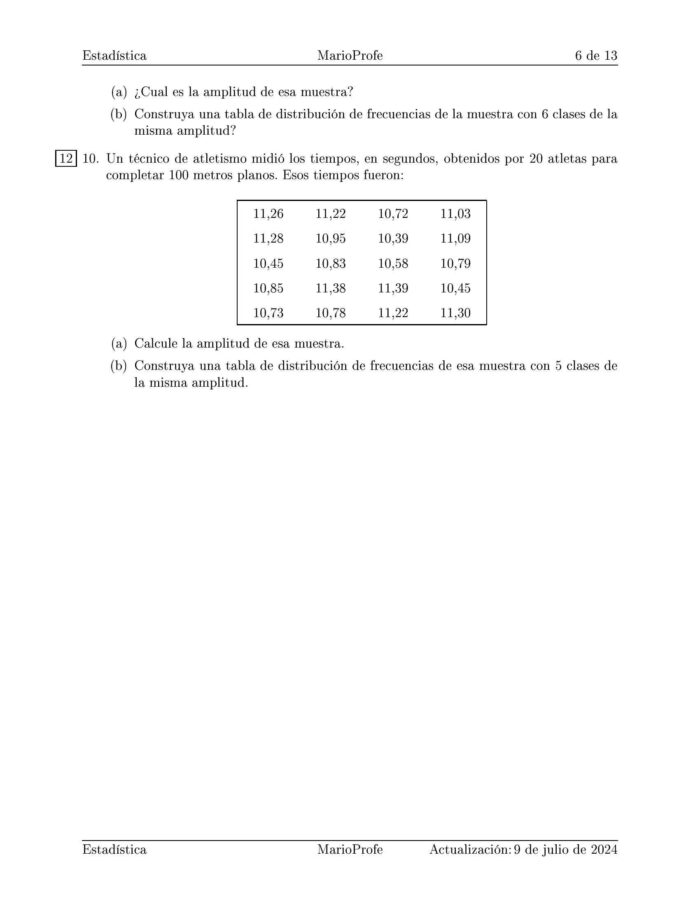 Ejercicios Resueltos de Estadística Guía 6 MarioProfe