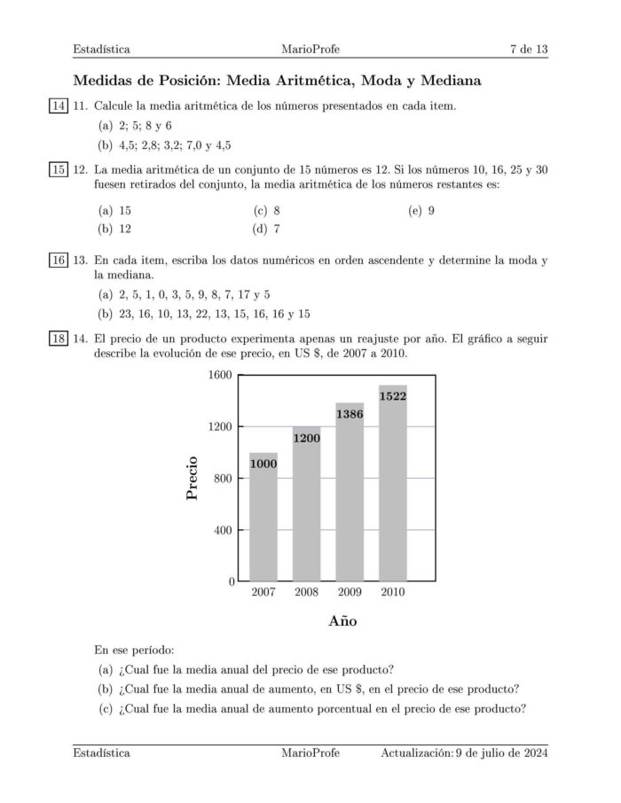 Ejercicios Resueltos de Estadística Guía 7 MarioProfe