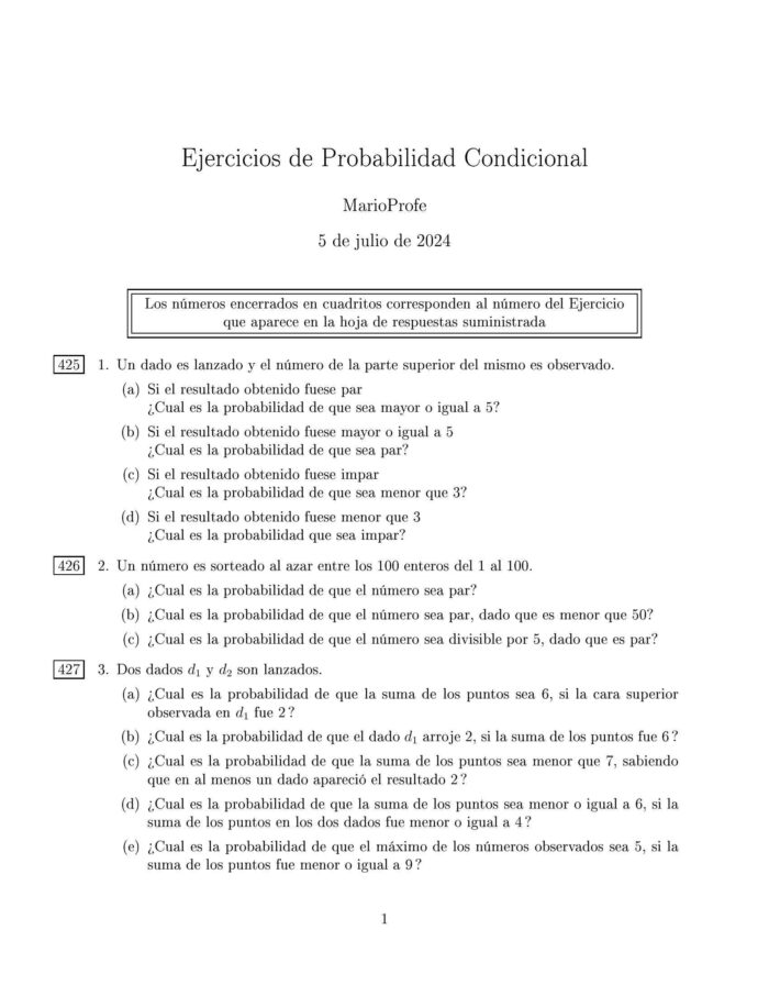 Ejercicios Resueltos de Probabilidad Condicional Guía 1 MarioProfe