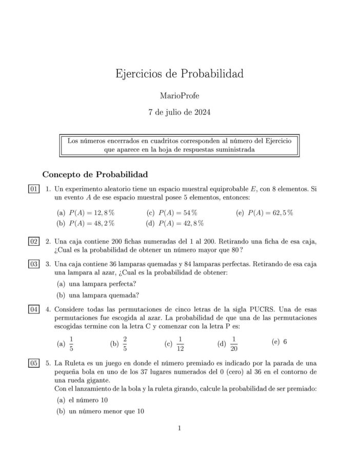 Ejercicios Resueltos de Probabilidad Guía 1 MarioProfe