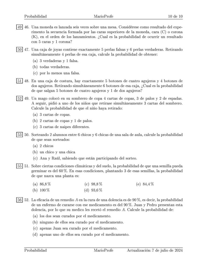 Ejercicios Resueltos de Probabilidad Guía 10 MarioProfe