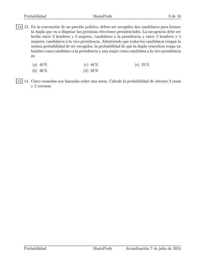 Ejercicios Resueltos de Probabilidad Guía 3 MarioProfe