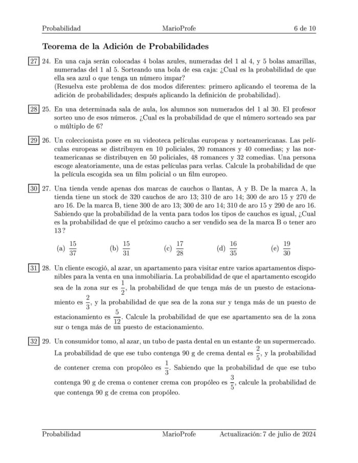 Ejercicios Resueltos de Probabilidad Guía 6 MarioProfe